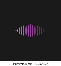 Audio wave Icon concept, Multimedia Music Technology Design Template, Vector Illustration with Black Background