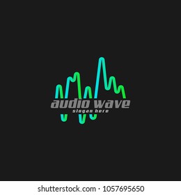 Audio wave Icon concept, Multimedia Music Technology Design Template, Vector Illustration with Black Background