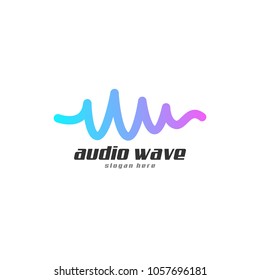 Audio wave Icon concept, Multimedia Music Technology Design Template, Vector Illustration with White Background