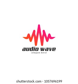 Audio wave Icon concept, Multimedia Music Technology Design Template, Vector Illustration with White Background