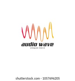 Audio wave Icon concept, Multimedia Music Technology Design Template, Vector Illustration with White Background