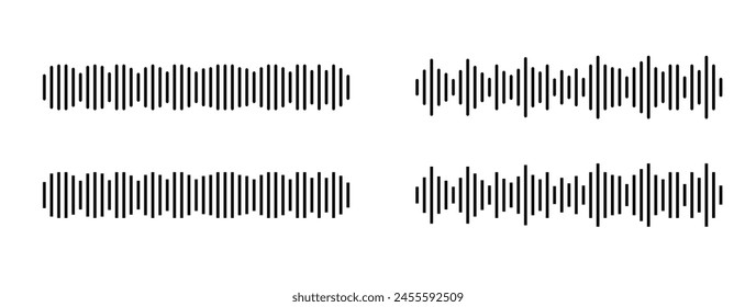 Audio wave icon. Equalizer template. Sound waves for voice message. Vector illustration 