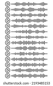 Audio wave icon sound song podcast set or voice message on white isolated background. Voice message. Vector illustration