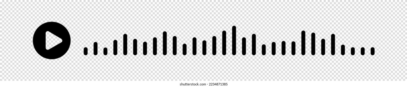 Audio wave. icon sound song. EQ. Podcast wave. Symbols on isolated background. Voice message. Vector illustration.