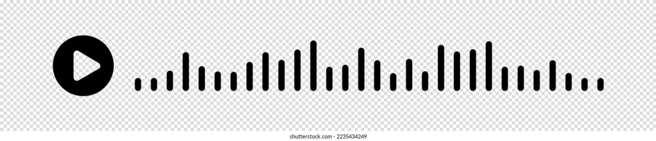 Audio wave. icon sound song. EQ. Podcast wave. Symbols on isolated background. Voice message. Vector illustration.