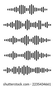 Audio wave. icon sound song. podcast set waves. Symbols on transparent isolated background. Voice message. Vector illustration. EQ