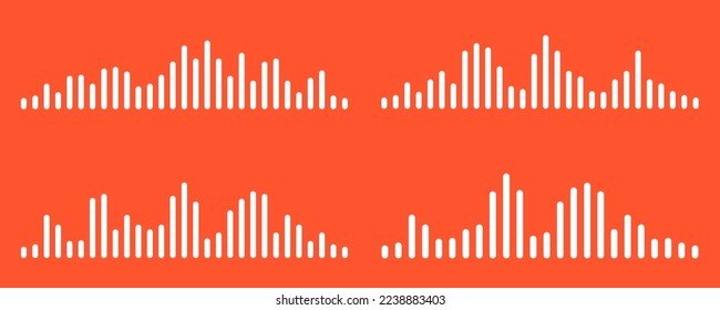 Audio wave. icon sound song. podcast set waves. Symbols on transparent isolated background. Voice message. Vector illustration. EQ