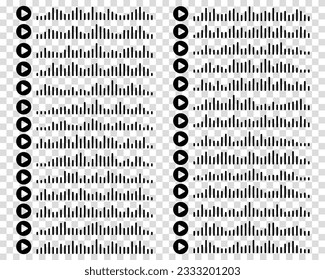 Audio wave icon sound song podcast set on a transparent background. Voice message. Vector illustration