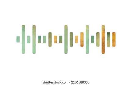 audio wave isolated vector green watercolor textured illustration
