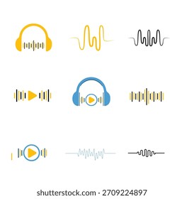 Audio wave label design or Simbol icon