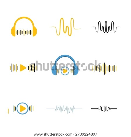 Audio wave label design or Simbol icon