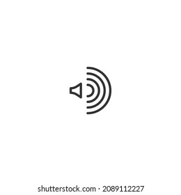 audio wave line icon, outline vector sign, pixel perfect icon