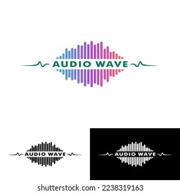 Audio-Wave-Logo, Beat-Logo, Vektorgrafik