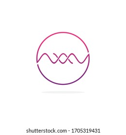 Audio wave logo concept, Multimedia Technology themed, Abstract Shape