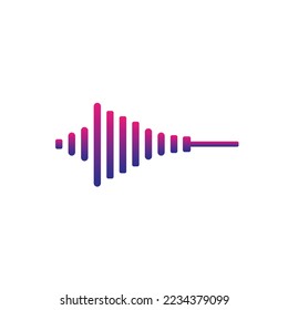 Audio wave logo concept, Multimedia Technology themed, Abstract Shape