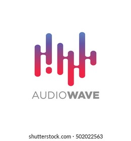 Audio wave logo concept, Multimedia Technology themed, Abstract Shape