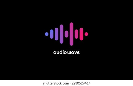 Audio wave logo design, Flat vector audio wave icon symbol sign