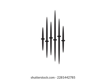 audio wave logo design. vertical line music sound simple vector illustration