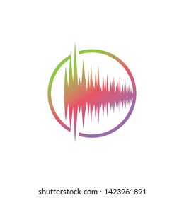 Audio wave logo template design concept creative icon