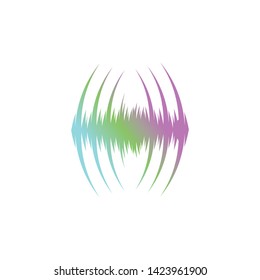 Audio wave logo template design concept creative icon