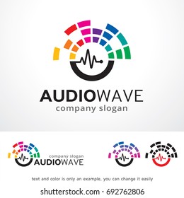 Audio Wave Logo Template Design Vector, Emblem, Design Concept, Creative Symbol, Icon
