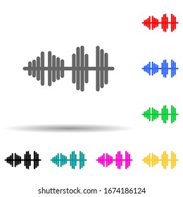 audio wave multi color style icon. Simple thin line, outline vector of web icons for ui and ux, website or mobile application