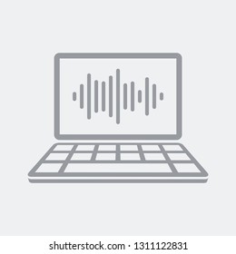 Audio wave on laptop