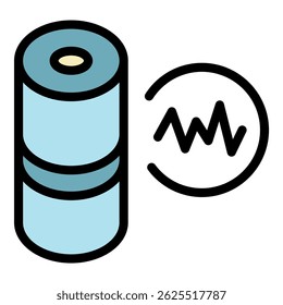 Audio wave smart speaker icon. Outline audio wave smart speaker vector icon color flat isolated
