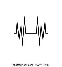 Audio wave or soundwave line art vector icon for music apps 
