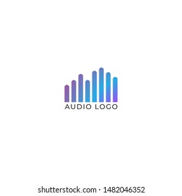 Audio Wave Spectrum Visual Logo, Rounded Spectrum Bar Design Vector,Audio Logo Template, Colorful
