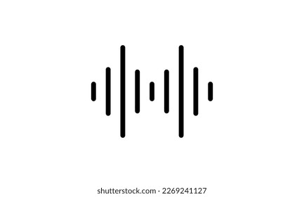 audio wave vector icon outline style black and white background, Music industry icon, podcast icon