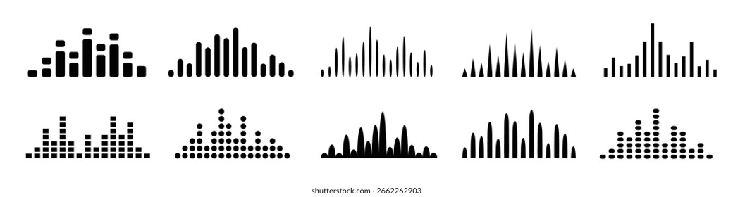 Audio wave. Audio volume waves 