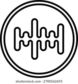 Audio waveform vector design in modern style, sound frequency and podcast signal concept, multimedia audio illustration. Line Icon