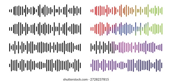 Formas de Onda de Áudio e Formas de Onda Negra Mostrando Música, Ritmo e Arte Digital de Visualização de Som.
