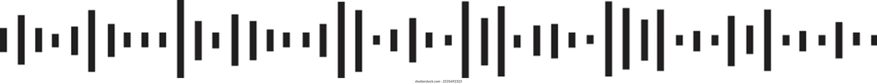 Audio waves icon. Voice message and sound representation Record music player. Mobile talk track. Podcast soundwave. Social network speech audio. Equalizer spectrum noise. Vector illustration.