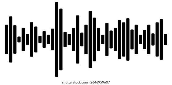Ícone de ondas de áudio. Mensagem de voz e representação sonora Gravar player de música. Faixa de conversação móvel. Onda sonora de podcast. Áudio de fala da rede social. Ruído do espectro do equalizador. Vetor-EPS 10