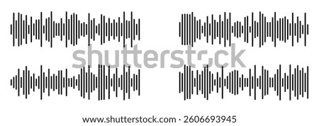 Audio waves icon, voice message and sound representation icon set, music sound waves, sound waves sign