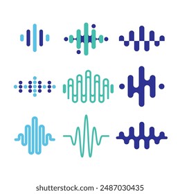 Audio Waves Logo Vector Illustration