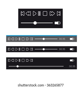 Audio web player vector