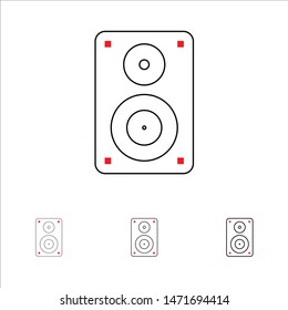 Audio, Wifi, Loudspeaker, Monitor, Professional Bold and thin black line icon set