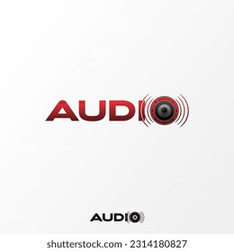 AUDIO Wordmark Logo - Speaker as symbol of audio, replacing the letter O.