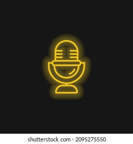 Audio yellow glowing neon icon