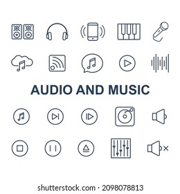 audio y música para web, presentación, logotipo, símbolo de icono