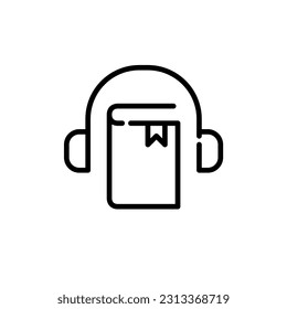 Audiobook app icon. Pixel perfect, editable stroke simple icon