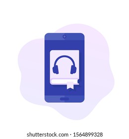 audiobook app, vector icon design