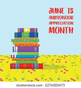 Audiobook Appreciation Month . Design suitable for greeting card poster and banner