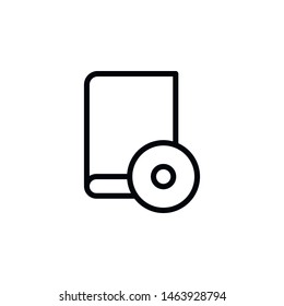 Audiobook, disk icon. Element of Education icon. Thin line icon