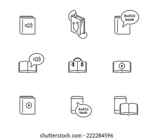 Iconos de audiolibro y de libro electrónico