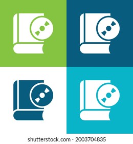 Audiobograma Plano cuatro colores conjunto de iconos mínimo