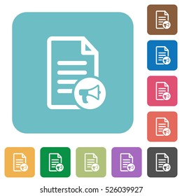 Audiobook flat icons on simple color square background.